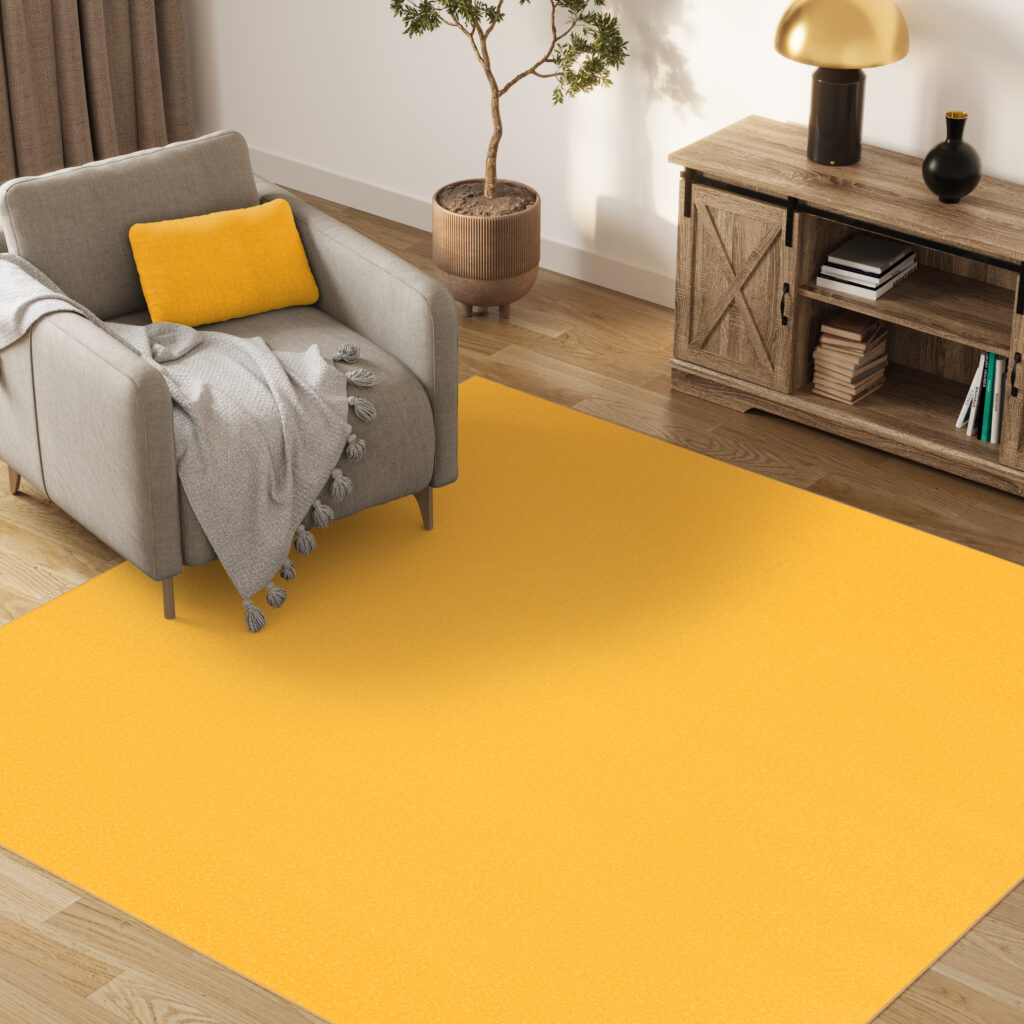 Vloerkleed Mono Vierkant Indoor Outdoor Geel