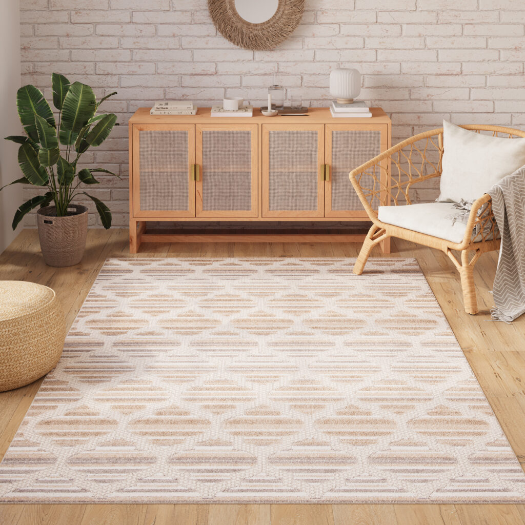 Buitenkleed Patio Creme Grijs Trellis