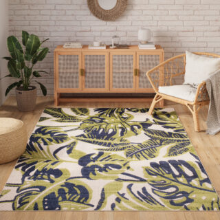 Buitenkleed Patio Creme Monstera Bladeren