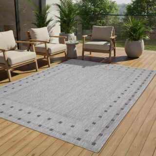 Vloerkleed Melissa Grijs Frame Indoor Outdoor