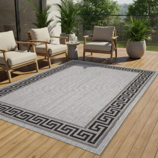 Vloerkleed Melissa Grijs Zwart Zigzag Indoor Outdoor