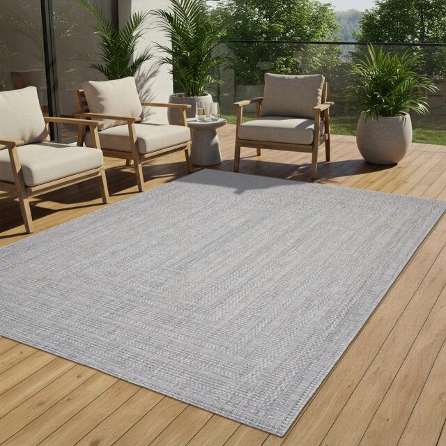 Vloerkleed Melissa Grijs Melange Geometrisch Indoor Outdoor