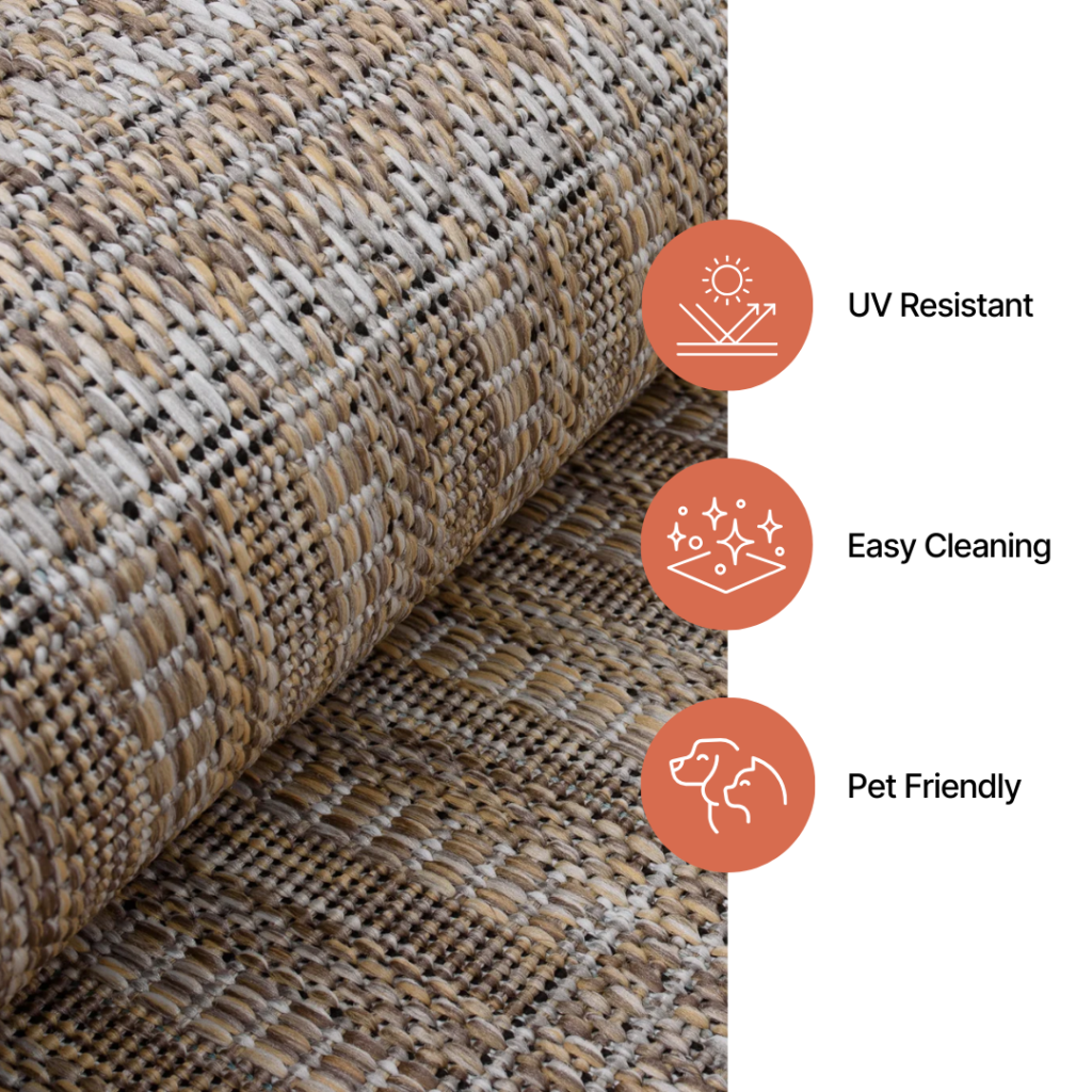 Vloerkleed Melissa Bruin Smalle Lijnen Indoor Outdoor