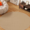 Vloerkleed Mono Rond Indoor Outdoor Beige