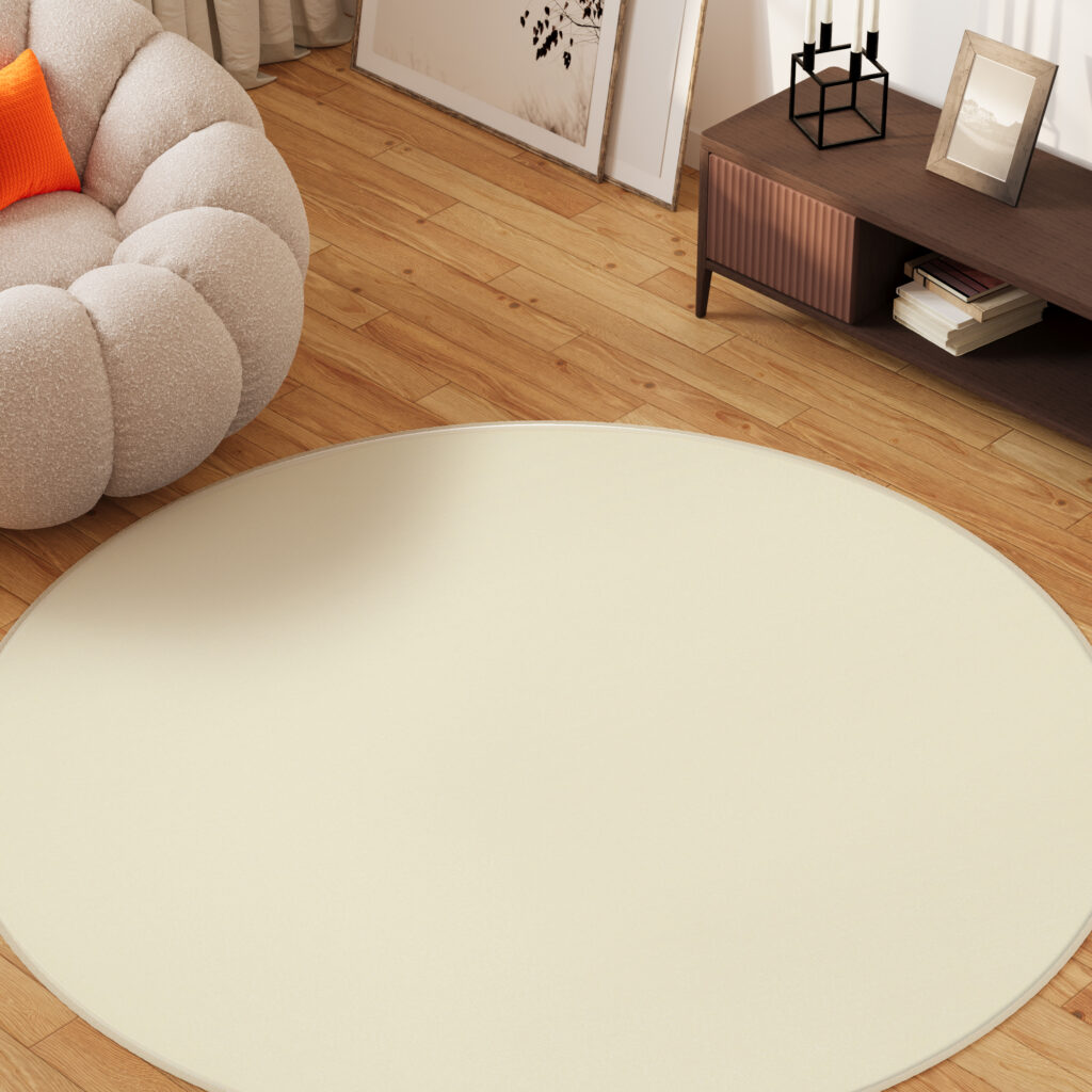 Vloerkleed Mono Rond Indoor Outdoor Creme