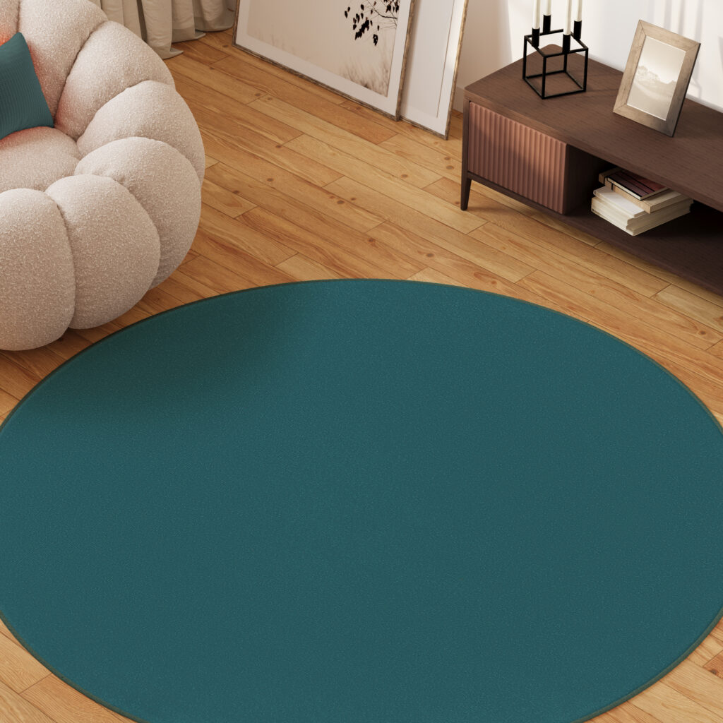 Vloerkleed Mono Rond Indoor Outdoor Blauw