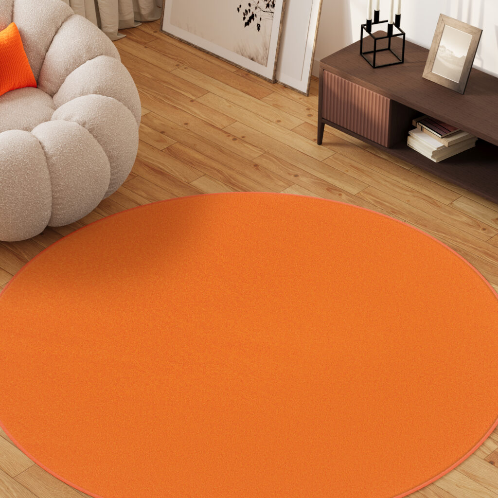 Vloerkleed Mono Rond Indoor Outdoor Oranje