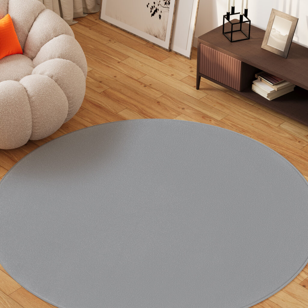 Vloerkleed Mono Rond Indoor Outdoor Licht Grijs
