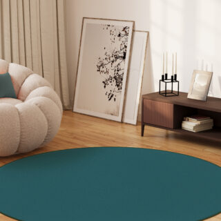Vloerkleed Mono Rond Indoor Outdoor Blauw
