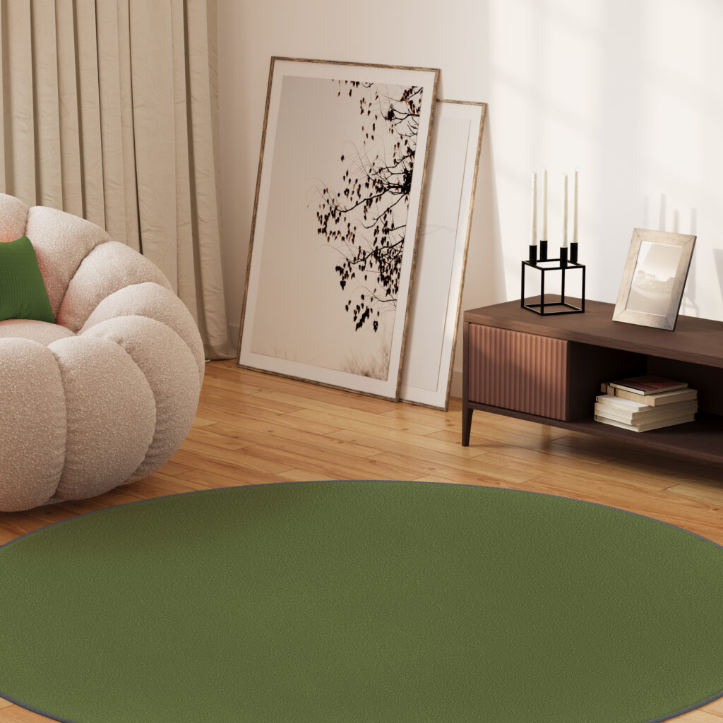Vloerkleed Mono Rond Indoor Outdoor Groen
