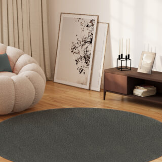 Vloerkleed Mono Rond Indoor Outdoor Donker Grijs