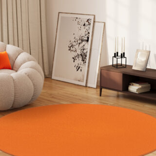 Vloerkleed Mono Rond Indoor Outdoor Oranje