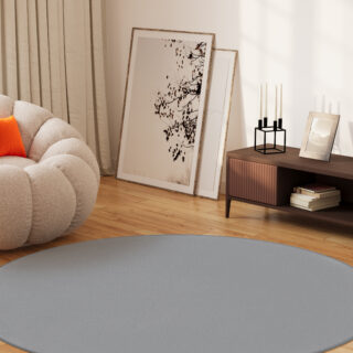 Vloerkleed Mono Rond Indoor Outdoor Licht Grijs