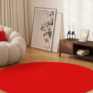Vloerkleed Mono Rond Indoor Outdoor Rood