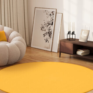 Vloerkleed Mono Rond Indoor Outdoor Geel