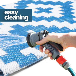 Vloerkleed Ibiza Buitenkleed Dubbelzijdig Waterdicht Navy Wit