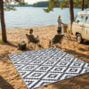 Vloerkleed Ibiza Dubbelzijdig Waterdicht Zwart Wit