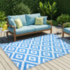 Vloerkleed Ibiza Buitenkleed Dubbelzijdig Waterdicht Navy Wit