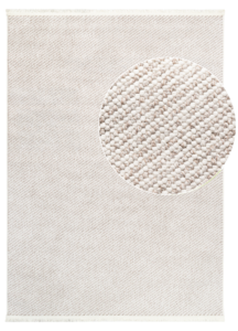 Vloerkleed Agra Beige met Witte Franjes