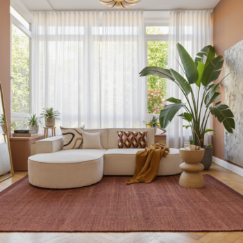 Vloerkleed Wol Loni Donkerbruin