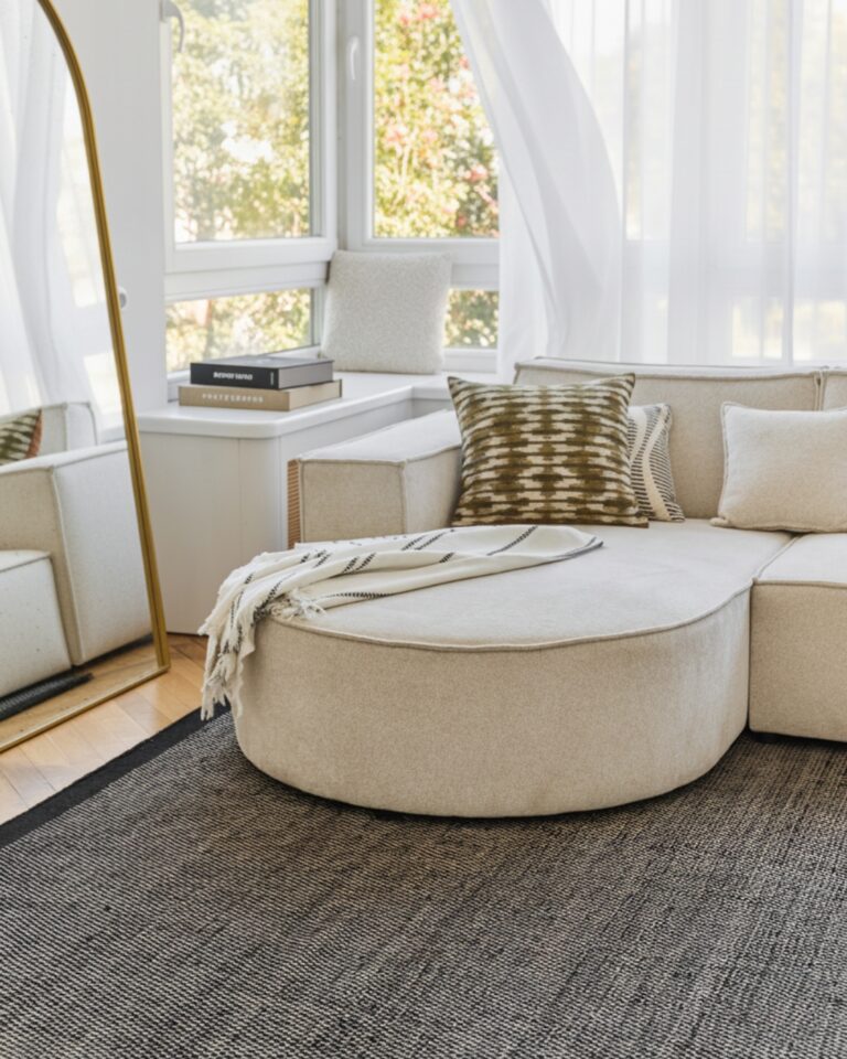 Vloerkleed Wol Loni Zwart