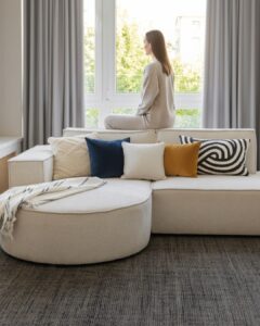 Vloerkleed Wol Loni Zwart