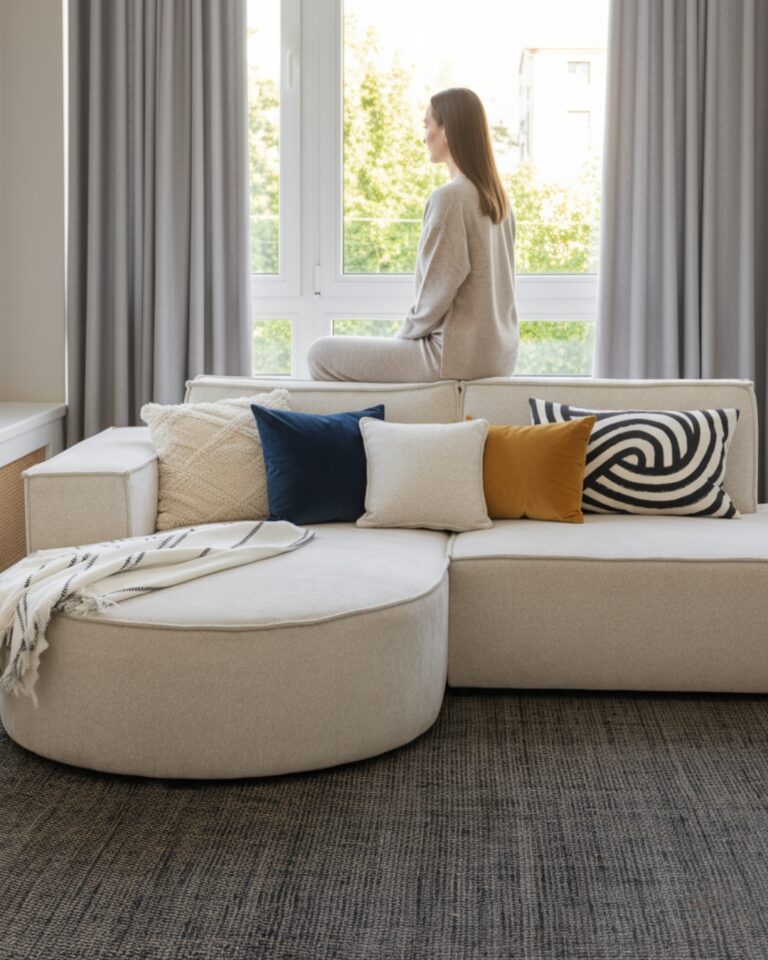 Vloerkleed Wol Loni Zwart