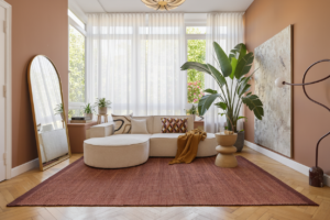 Vloerkleed Wol Loni Donkerbruin