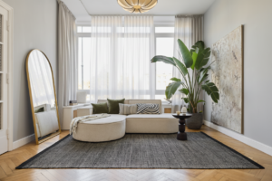 Vloerkleed Wol Loni Zwart