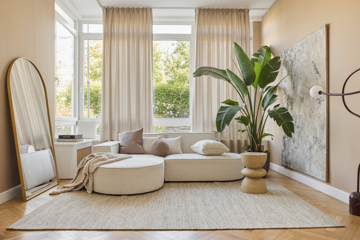 Vloerkleed Wol Loni Lichtbruin