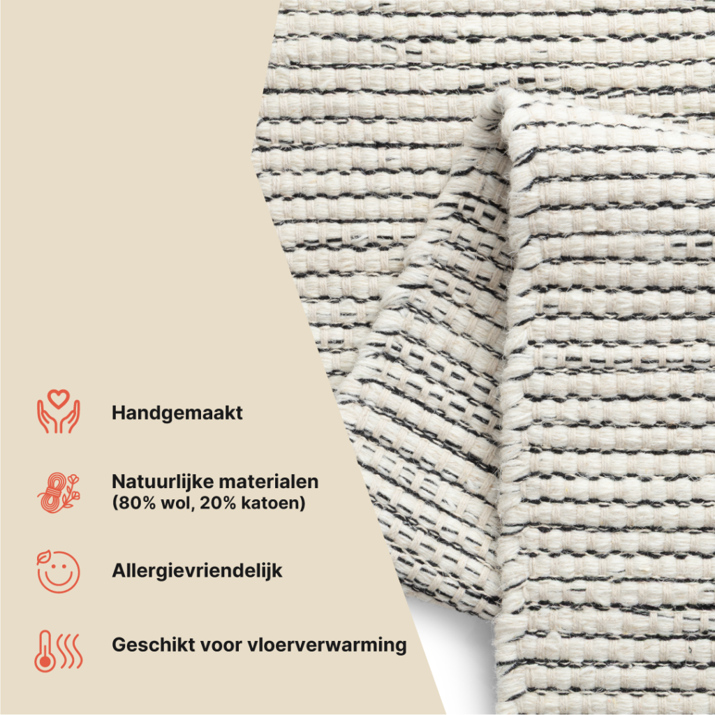 Vloerkleed Wol Loni Beige
