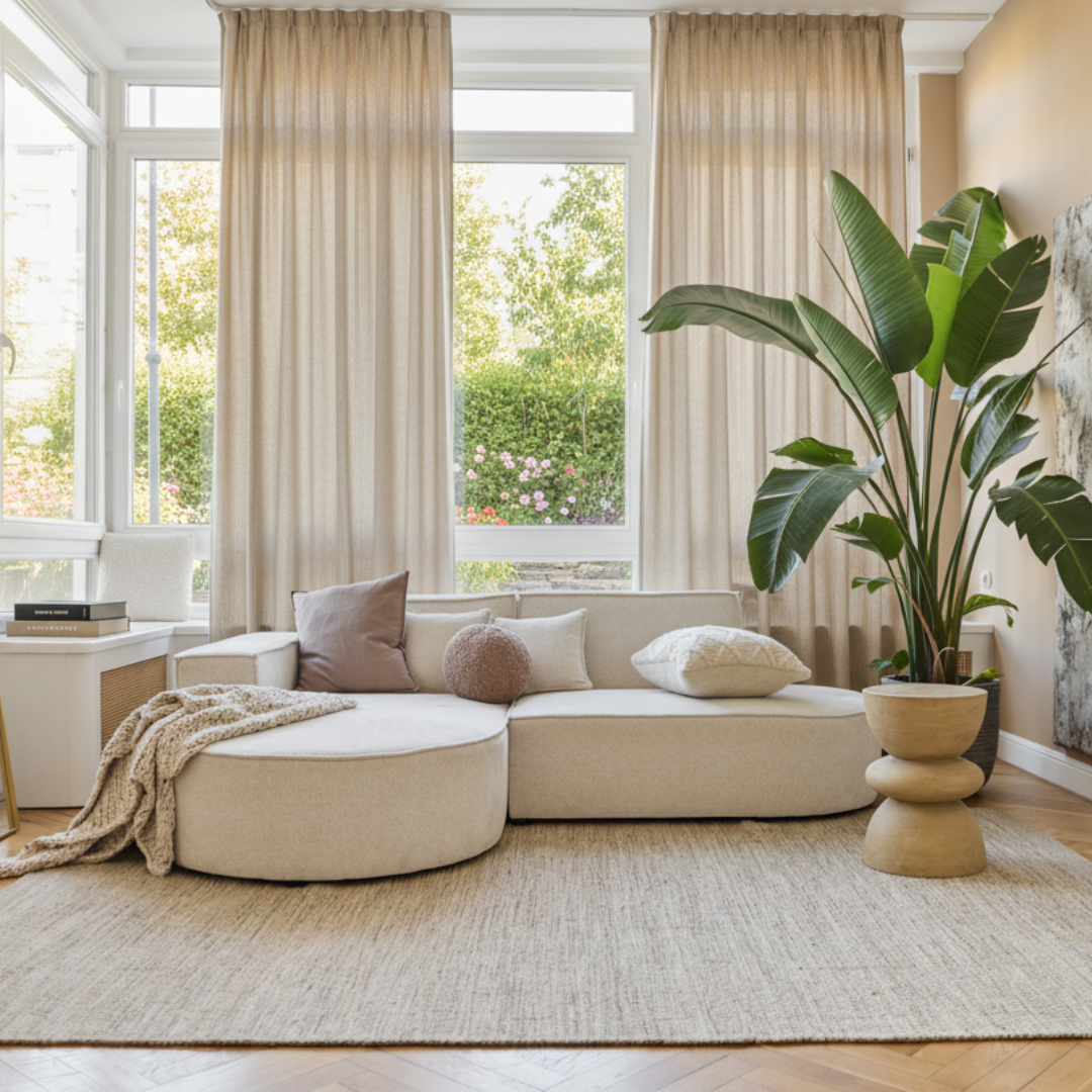 Vloerkleed Wol Loni Lichtbruin