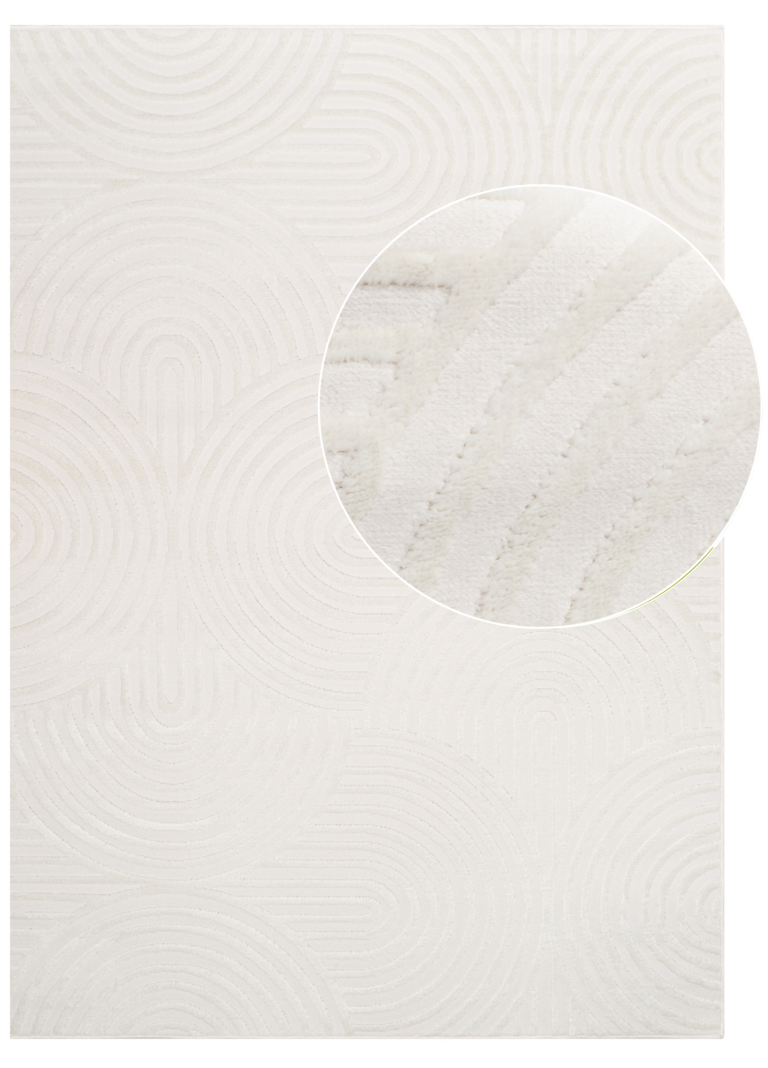 Vloerkleed Hygge Gebroken Wit Ovalen