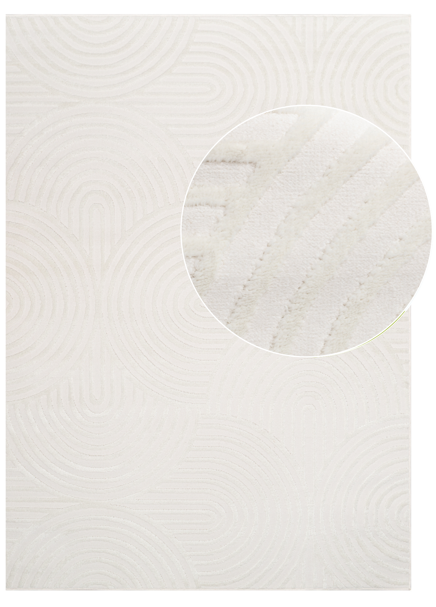 Vloerkleed Hygge Gebroken Wit Ovalen