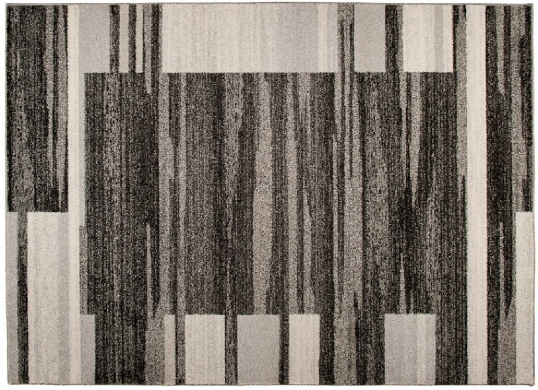 Vloerkleed Sari Antraciet Beige Rand