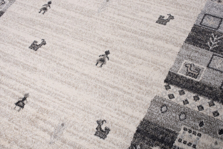 Vloerkleed Sari Grijs Crème Etnisch Rand