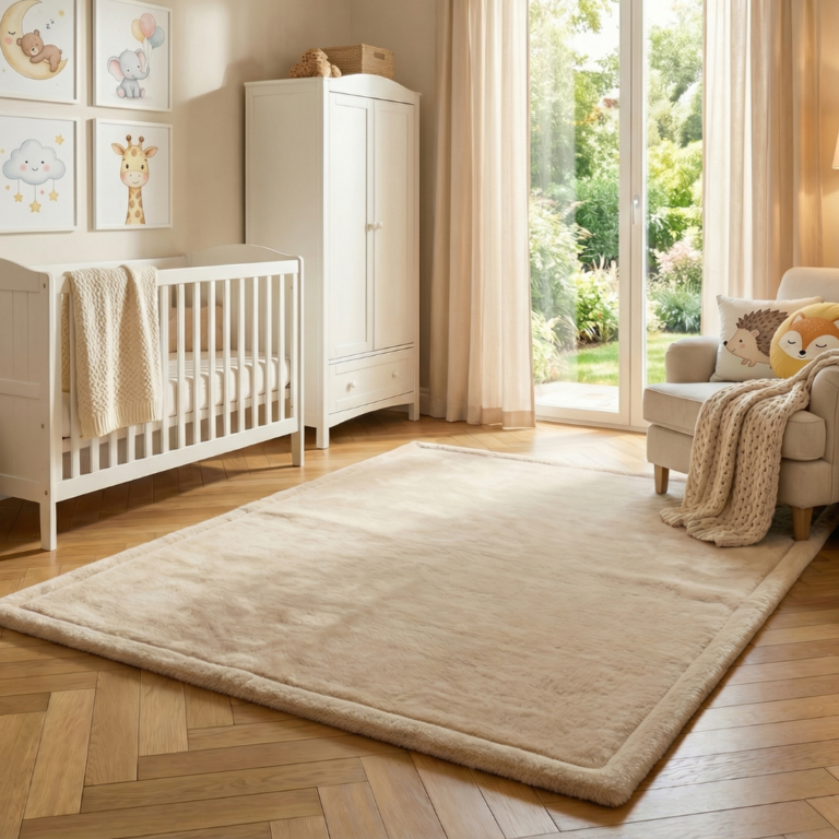 Kinderkleed Fluffin Vierkant Beige