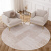 Vloerkleed Crystal Rond Beige Bruin Crème Strepen