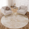 Vloerkleed Crystal Rond Beige Bruin Marmer
