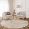 Vloerkleed Crystal Rond Beige Bruin Marmer