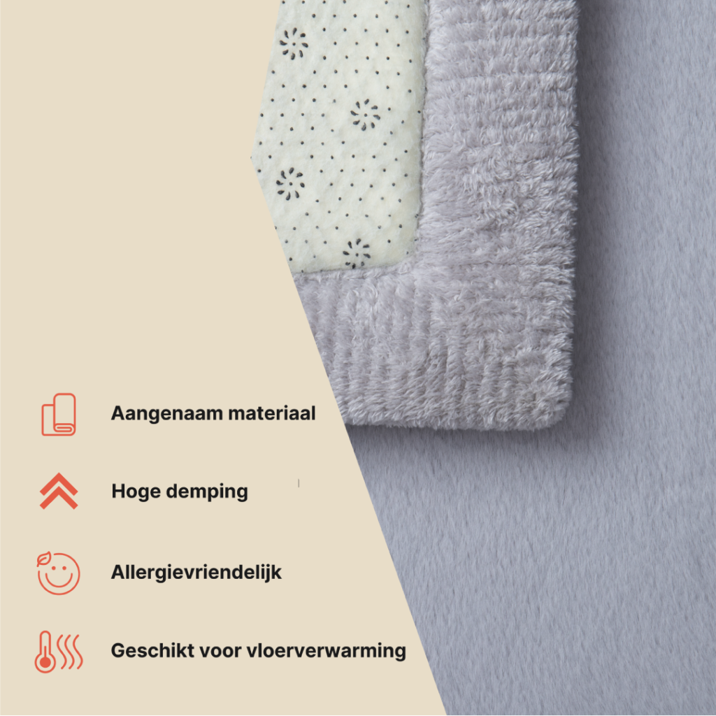 Kinderkleed Fluffin Vierkant Lichtgrijs