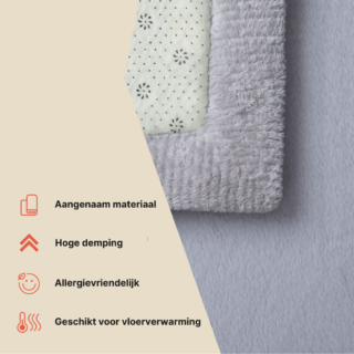 Kinderkleed Fluffin Vierkant Lichtgrijs