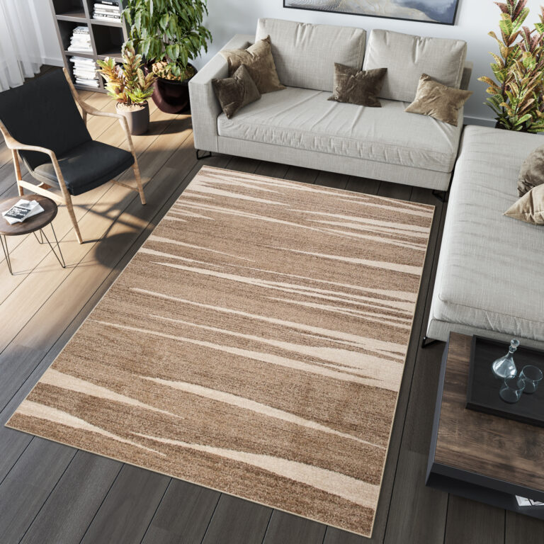 Vloerkleed Sari Donker Beige Gestreept