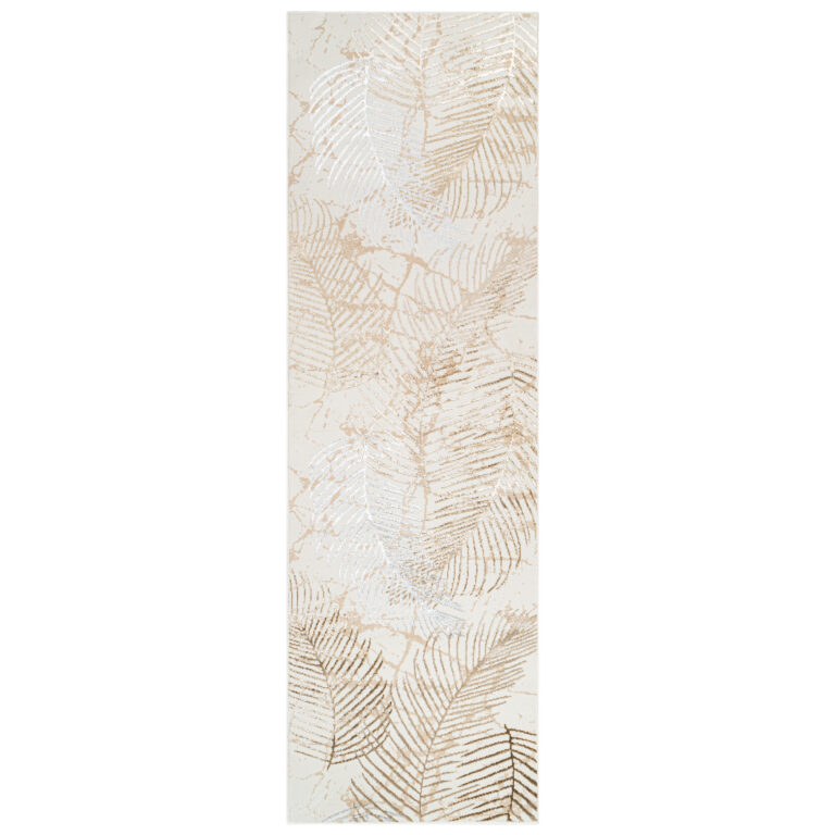 Loper Crystal Beige Bruin Bladeren