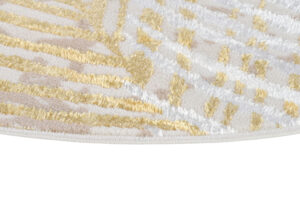 Vloerkleed Crystal Rond Gold Bruin Creme Bladeren