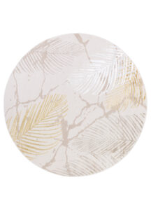 Vloerkleed Crystal Rond Gold Bruin Creme Bladeren