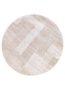 Vloerkleed Crystal Rond Beige Bruin Crème Strepen