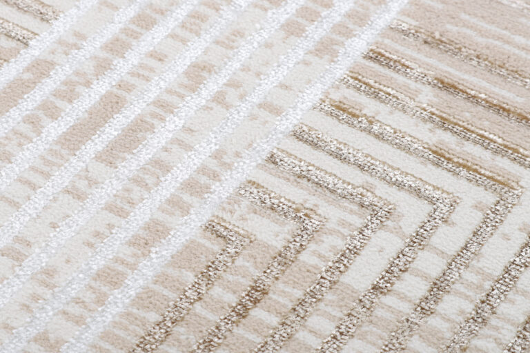 Vloerkleed Crystal Rond Beige Bruin Crème Strepen