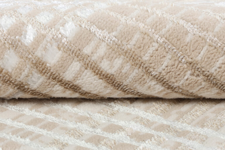 Vloerkleed Crystal Rond Bruin Beige Cream Strepen