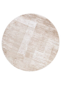 Vloerkleed Crystal Rond Bruin Beige Cream Strepen
